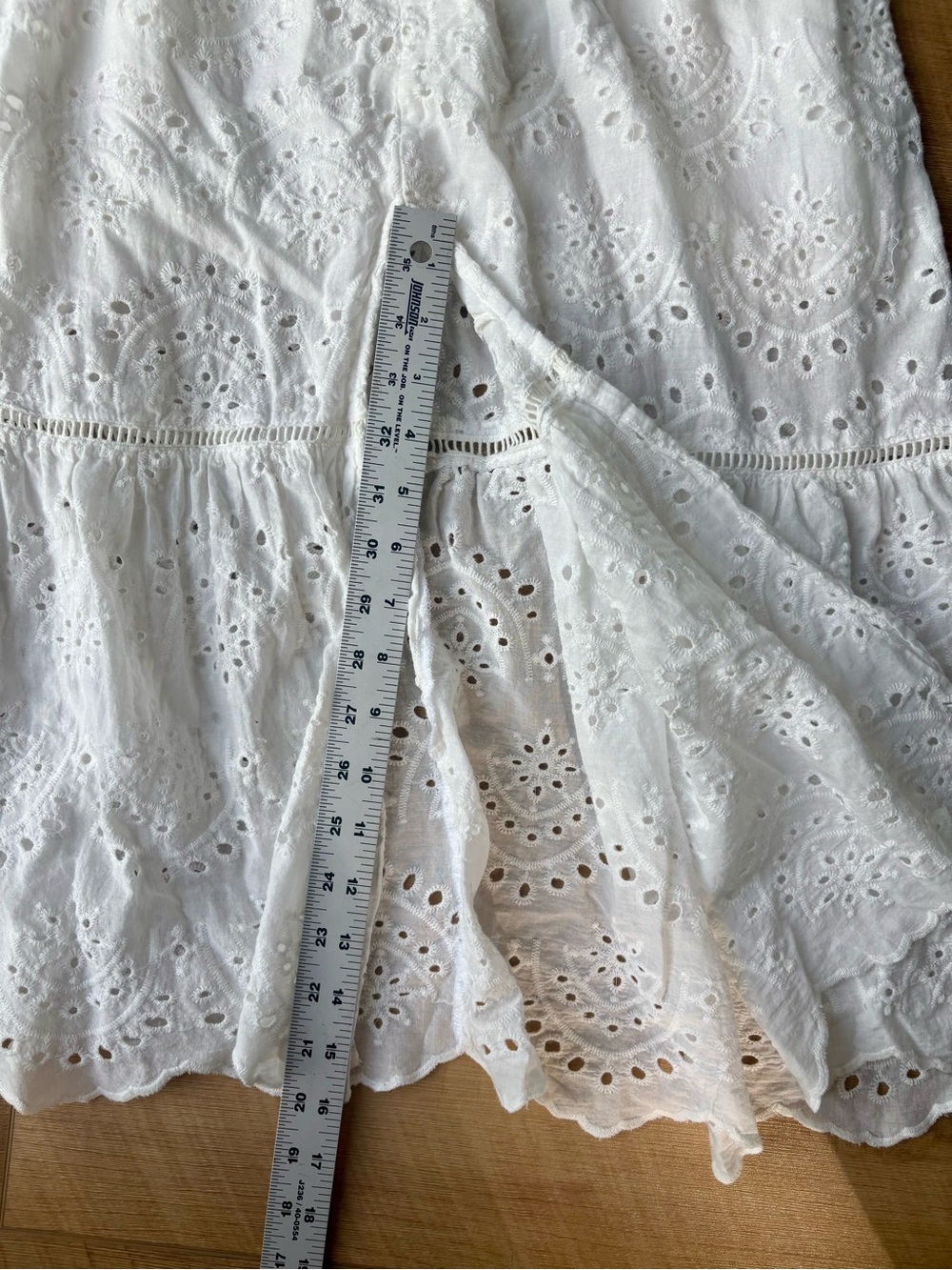 Altar'd State White Eyelet 100% Cotton Midi Coastal Cottage Dress. Size Medium - Picture 10 of 12